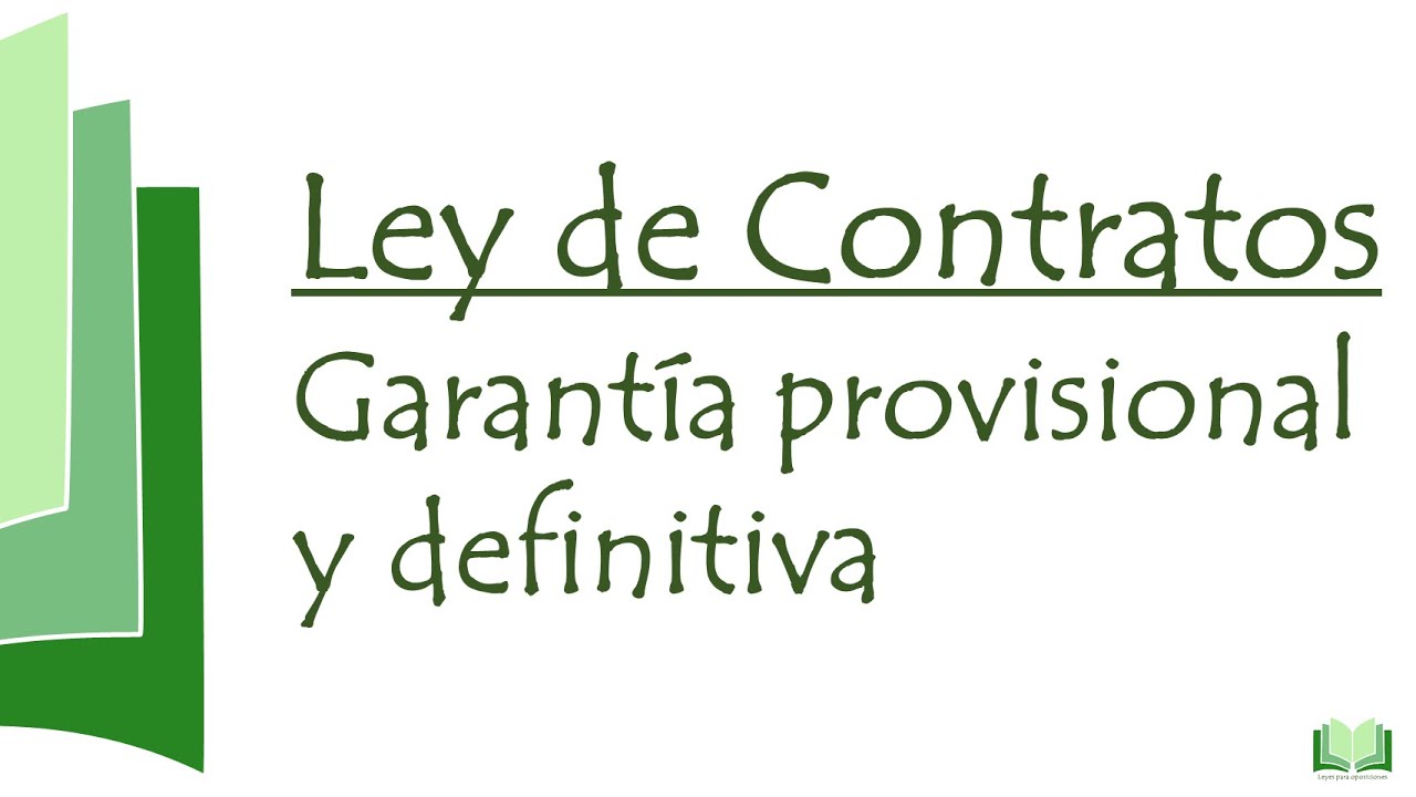 garantia definitiva ley contratos sector publico