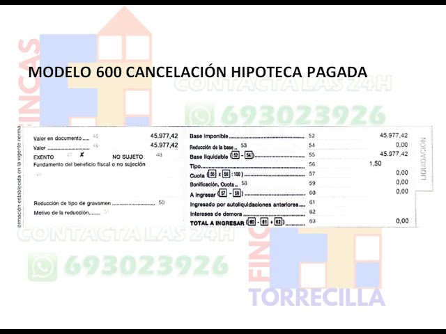 cancelación anotación preventiva de embargo modelo 600