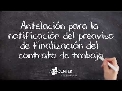 modelo de preaviso para la resolución o finalización del contrato