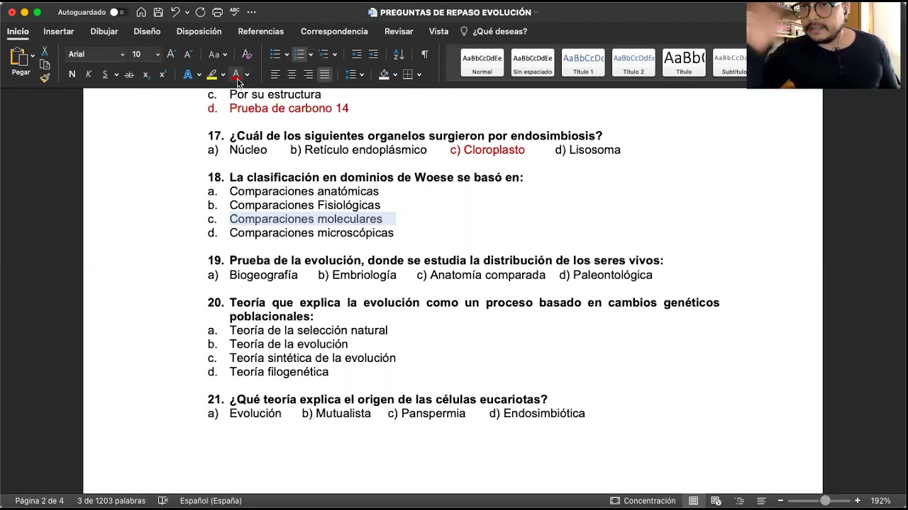 cuestionario sobre el origen de la vida con respuestas