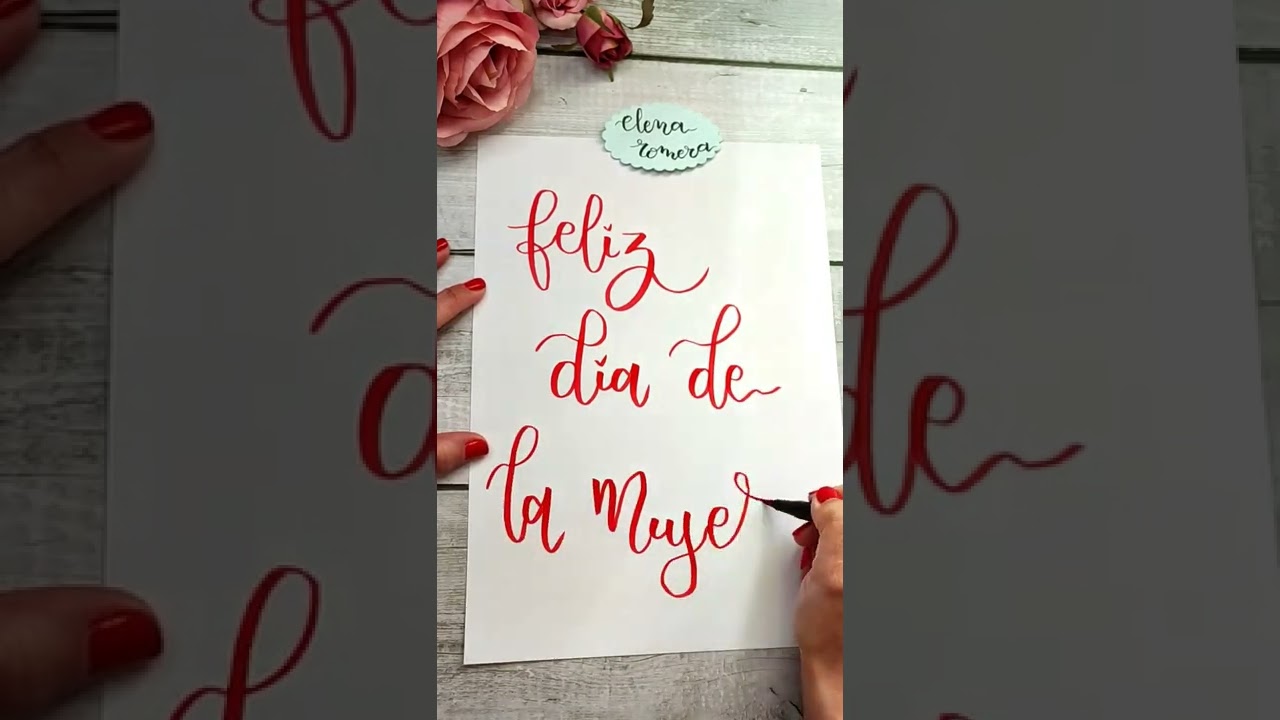 feliz dia de la mujer en letra cursiva