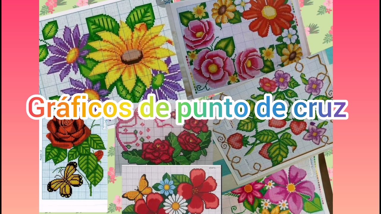 graficos de guias de flores en punto de cruz