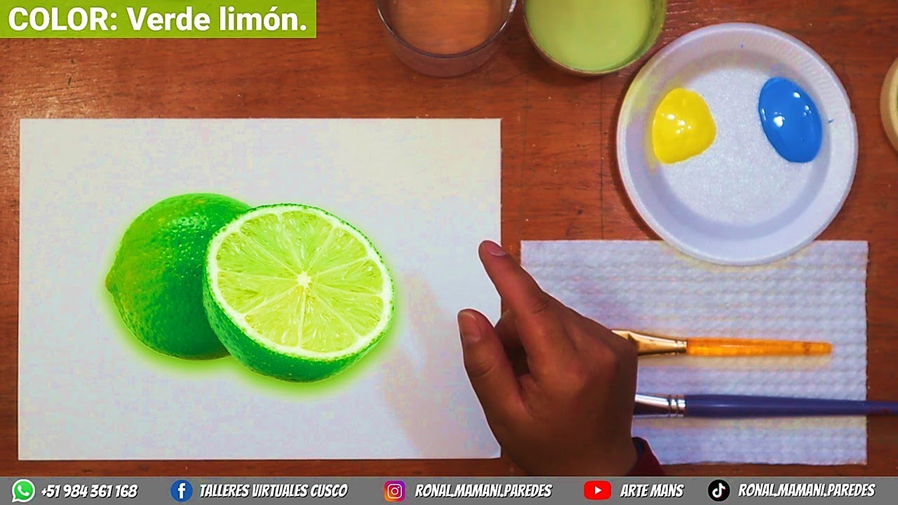 con que colores se hace el verde limon