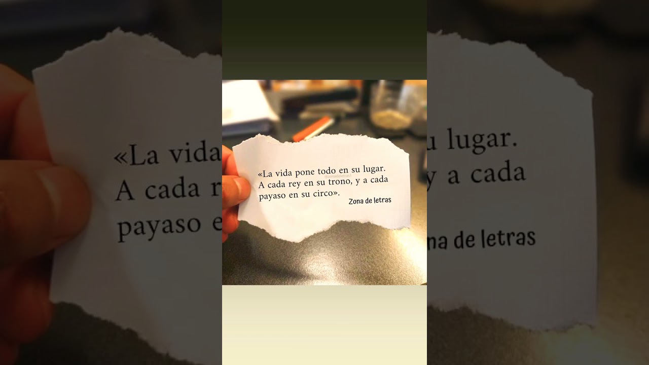 la vida se encarga de poner todo en su lugar