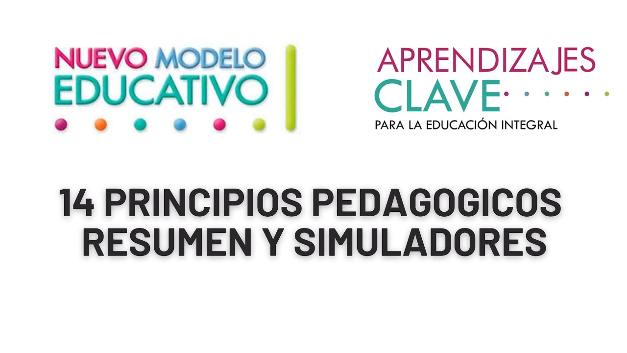 los 14 principios pedagógicos del nuevo planteamiento curricular
